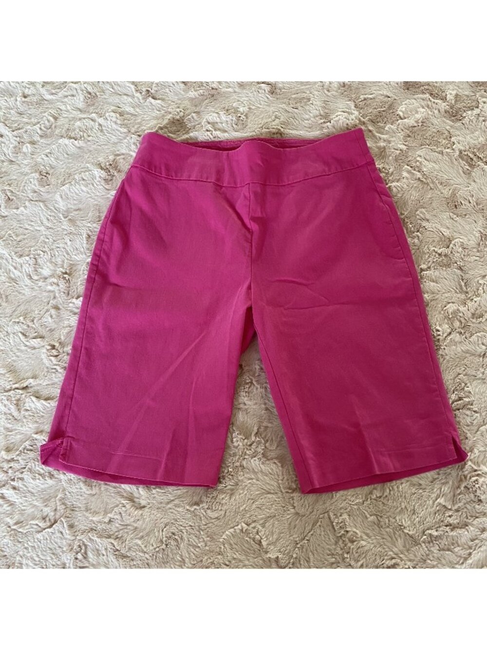 DFA New York Womens Petite 8 Capri Pants Hot Pink Straight Leg Mid Rise